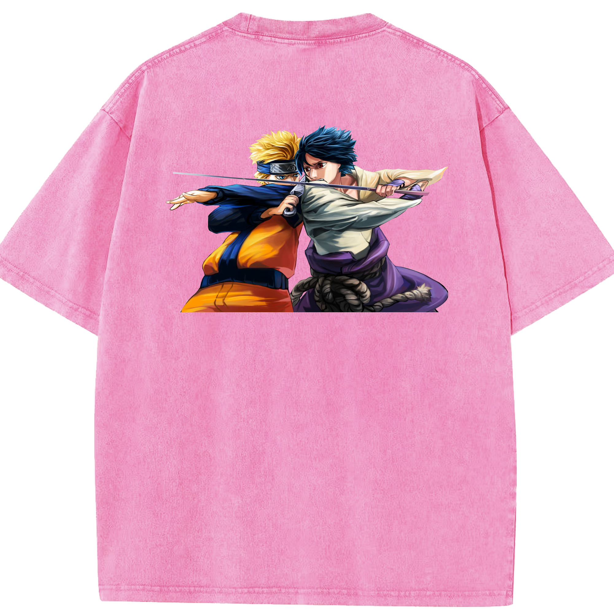 （画像用） NARUTO -ナルト- うずまき ナルト Uzumaki Naruto 綿100% ヴィンテージ風 半袖Tシャツ（背面プリント）